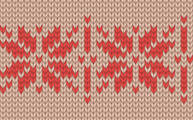 Scandinavian knitting texture vector seamless pattern red and beige