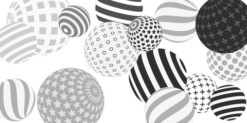 Retro 3d illustration abstract balls, great design for any purposes.  Modern poster for cover design.  Vector modern banner. Abstract bright wallpaper. 3d geometric shape  illustration.