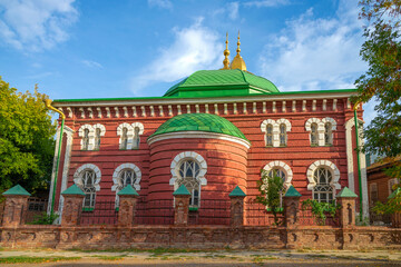 Old Central Mosque (Red) close-up. Astrakhan, Russia