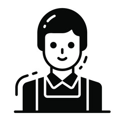 young man icon, single avatar vector illustration 