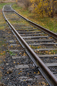 Railway track leaving picturesquely into the distance.