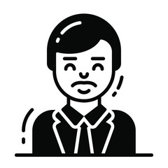 businessman icon, single avatar vector illustration