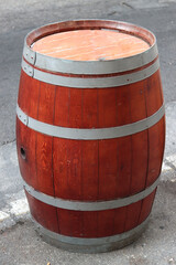 Fototapeta premium wooden barrel use coffee table