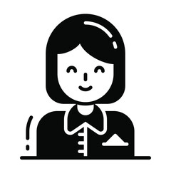 manager icon, single avatar vector illustration