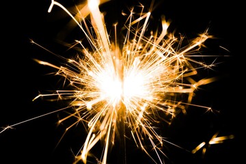 sparkler on black background
