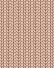 Knitting texture vector seamless pattern in ivory beige color