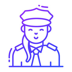 police icon, single avatar vector illustration