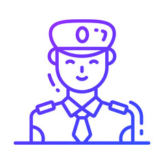 pilot icon, single avatar vector illustration