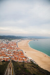 Beach view in Nazare, Portugal

