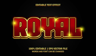 Naklejka na ściany i meble Royal Red Gold Editable Text Effect Style Vector
