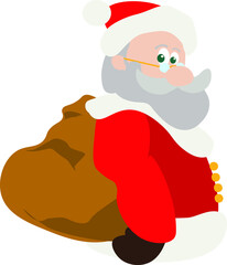 cute santa claus with a bag