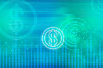 2d rendering dollar business graph background
