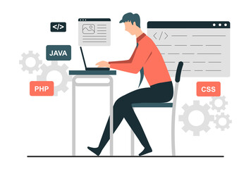 Male programmer concept