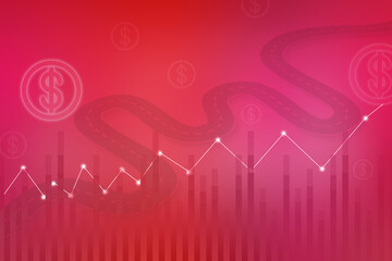 2d illustration futuristic business background pattern graph concept
