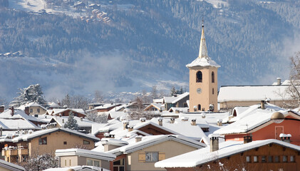Bourg St Maurice les Arcs en Hiver sous la neige savoie tarentaise © Manu Reyboz