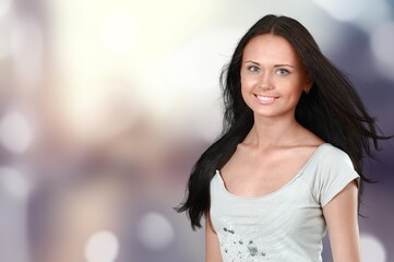Obraz premium Beautiful model girl hairstyle dye. Fashion, cosmetics and makeup