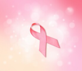 Soft pink bow from the breast cancer prevention campaign. pink October