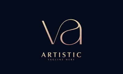 Alphabet VA or AV illustration monogram vector logo template