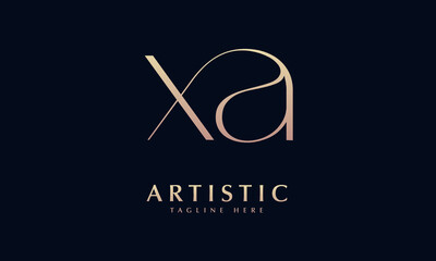 Alphabet XA or AX illustration monogram vector logo template
