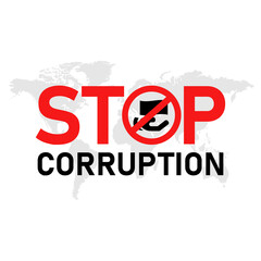 Stop corruption poster design vector