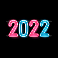 2022 neon text design background