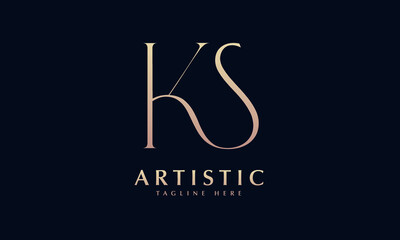 Alphabet KS or SK illustration monogram vector logo template