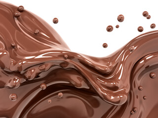 Splash chocolate isolated 3d rendering