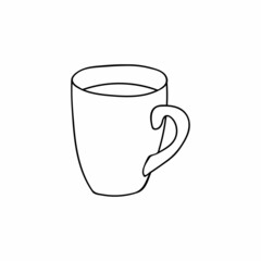 Doodle tea cup with tea illustration in vector. Hand drawn tea cup illustration in vector.