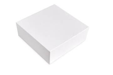 white gift box on white background, White box mock.