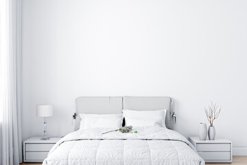 bedroom background white wall