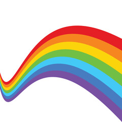 Rainbow on white background Vector illustration different style