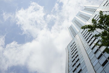 Obraz na płótnie Canvas 여의도에는 고층 비지니스 건물들이 많이 있는 풍경입니다.