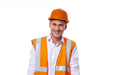 man in working orange uniform construction work