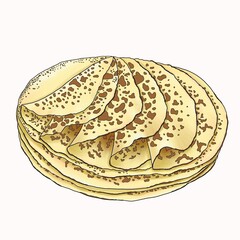 a stack of fresh baked pancakes for breakfast