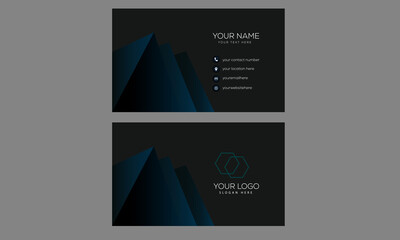 Fototapeta premium creative black dark business card Template design vector and Clean 