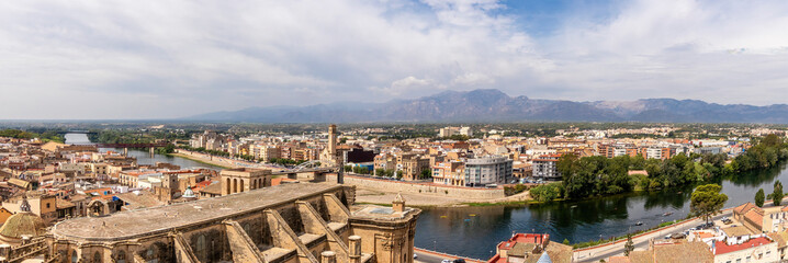 Fototapeta premium Panoramic view Tortosa town, Tarragona province, Catalonia, Spain
