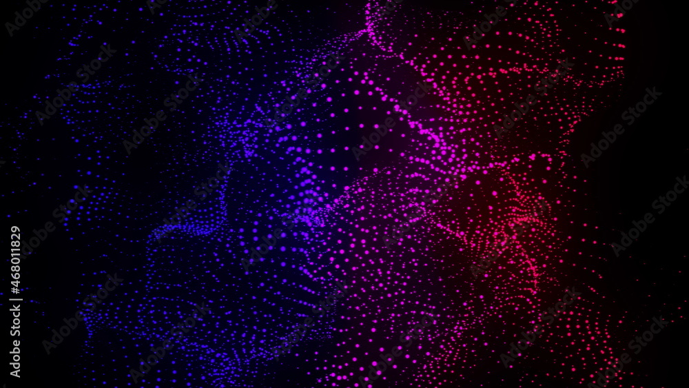 Poster computer generated spiral organic form from flow particles. 3d rendering of gaseous excellent backgr