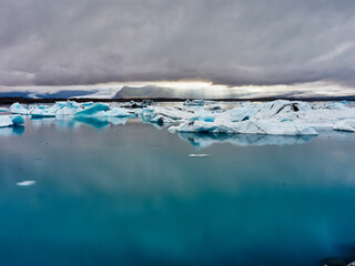 Blue Lagon Glaciares de Islandia de color azul.