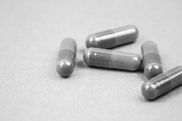 Monochrome picture of group of pills