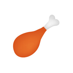 Chicken dish icon, stock vector, logo isolated on white background. Illustration