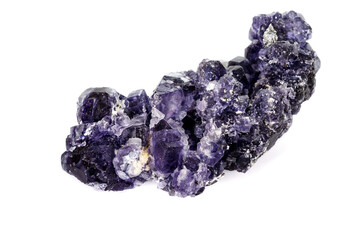 macro mineral fluorite stone on white background