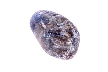 Macro mineral stone sapphire on white background
