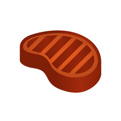 Steak icon, stock vector, logo isolated on a white background. Illustration