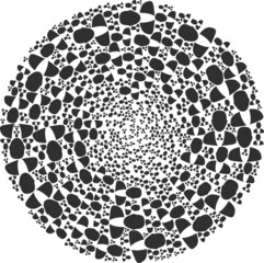 Guy person icon rotation round mosaic. Guy person symbols are arranged into round twist mosaic structure. Abstraction round globula mosaic is designed from regular guy person icons.