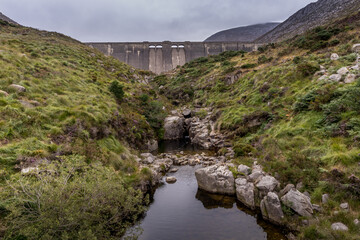 Fototapeta na wymiar Ben Crom mountains and Dam, The Silent Valley, The Mourne mountains, County Down, Northern Ireland