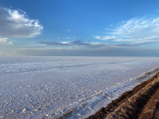 plowed field in winter