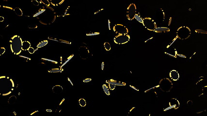 Good luck and 3d render of gambling games with big jackpot win. Profitable success bets in card game and roulette. Club casino for entertainment of wealthy clients.