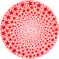 Star icon spin spheric composition. Star symbols are composed into spheric curl mosaic structure. Abstraction round globula mosaic is organized from regular star symbols.