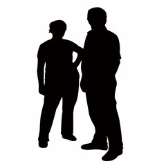 a couple making chat, silhouette vector