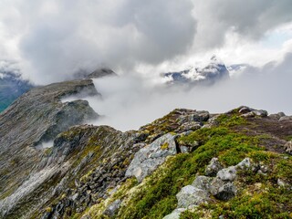 Fototapeta na wymiar Views from Romsdalseggen trail in Norway